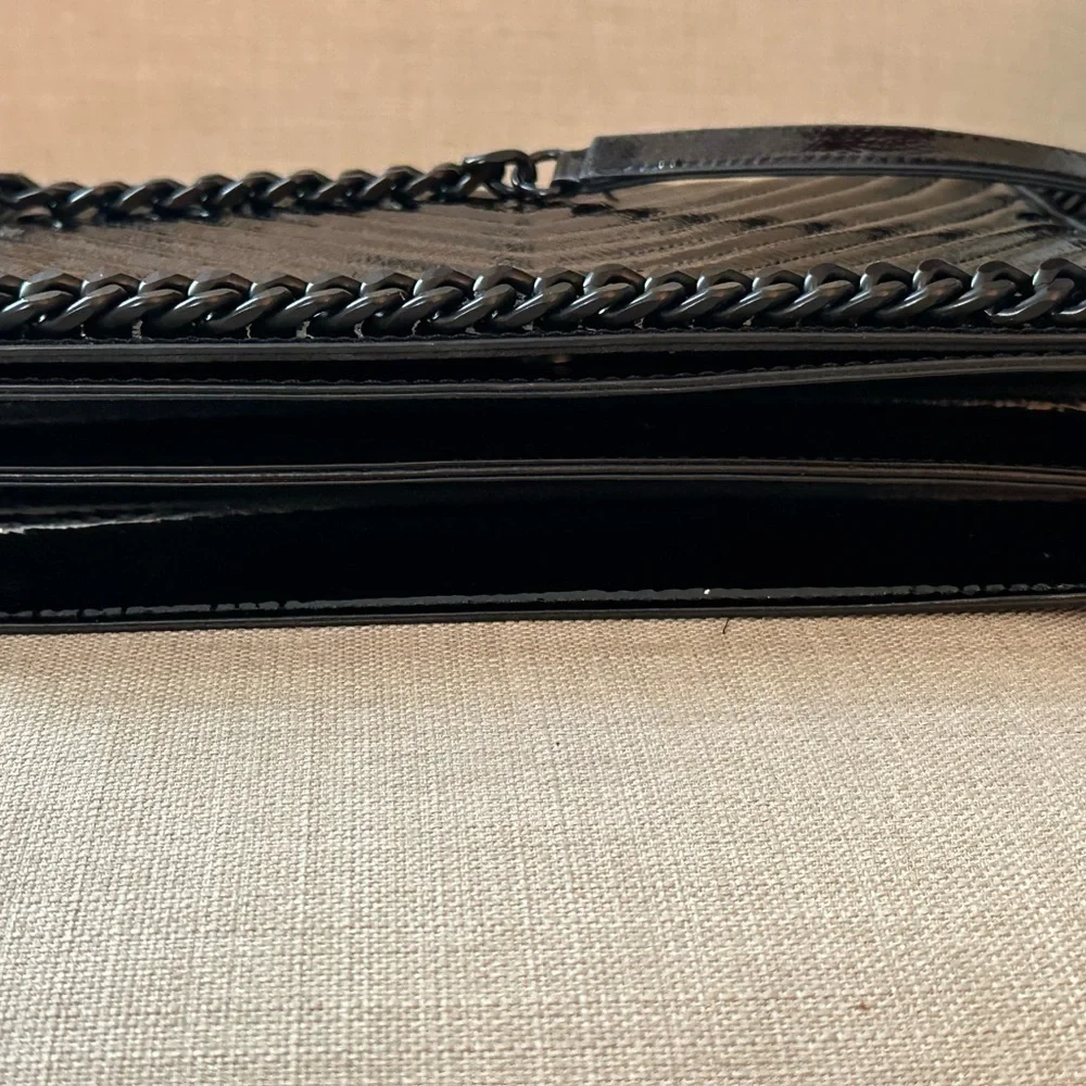 Aldo Black Chevron Crossbody Bag